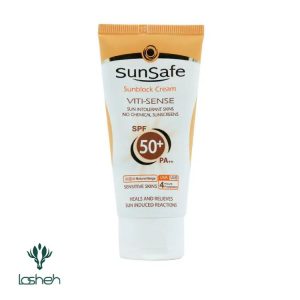 کرم ضدآفتاب رنگی سان سیف +SPF50 فاقد جاذب‌های شیمیایی